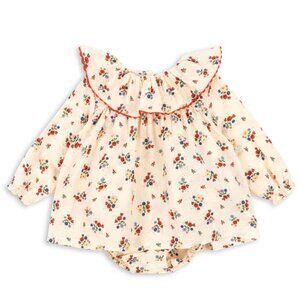 Konges Slojd Organic Cotton Baby Romper 12M Floral Collar